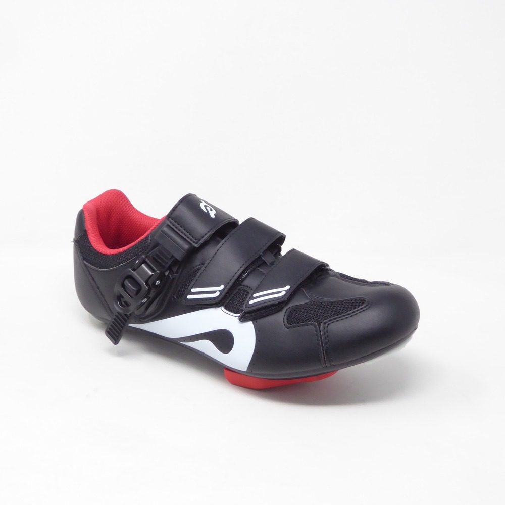 Peloton Mens Cycling Shoes Black Red White Ratchet Strap Cleats Size 42 / 8.5-9